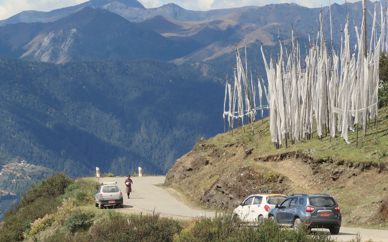 Prayer flags at Chele La, the pass between Paro and Haa.