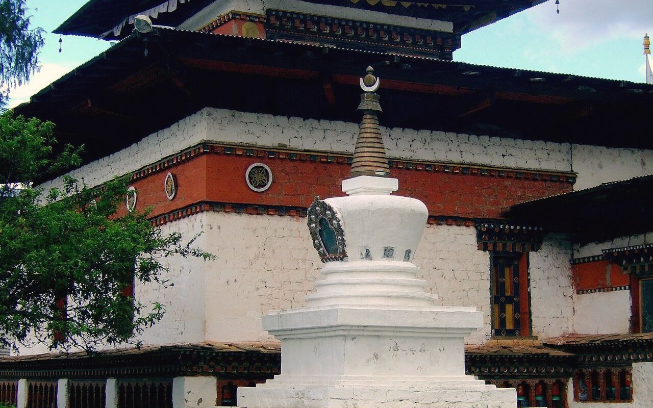 Kyichu Lhakhang, an old temple with a golden roof in the Paro valley.